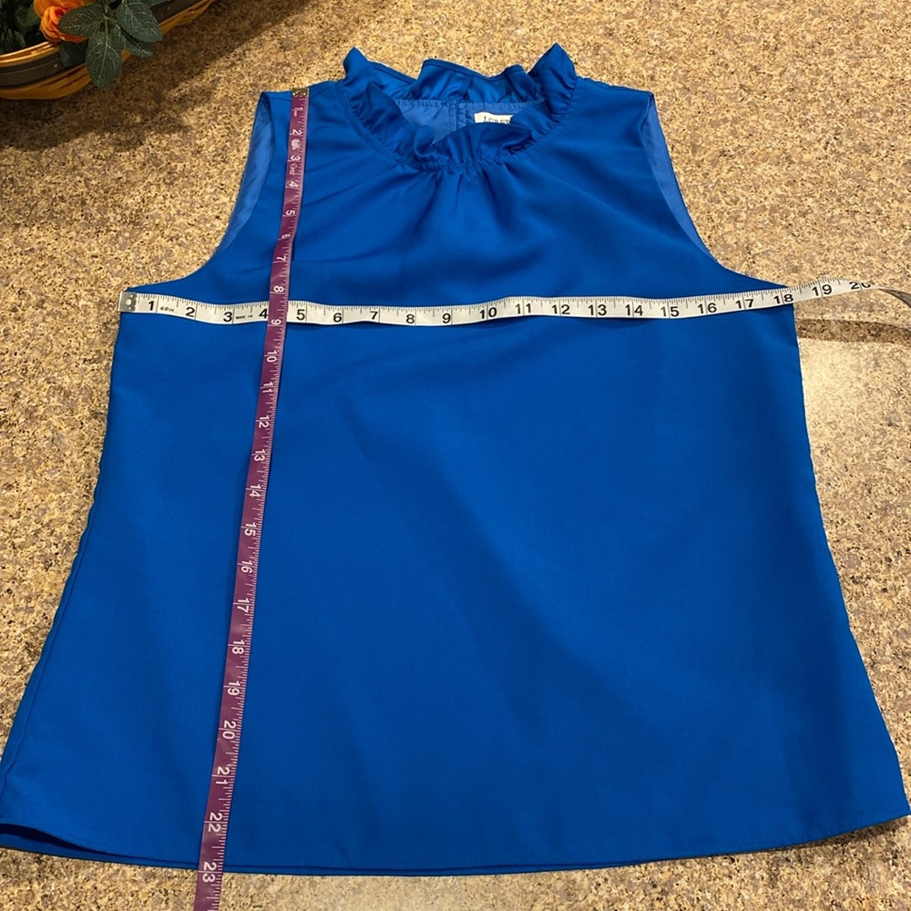 J.Crew Sleeveless Top Blouse XS Lined With FLAWS Blue - Picture 5 of 17